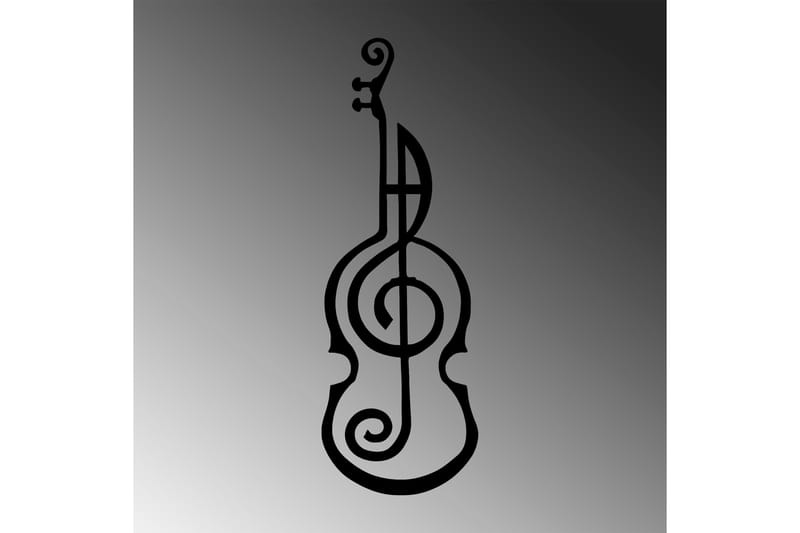 Melody Violin Väggdekor - Svart - Plåtskyltar