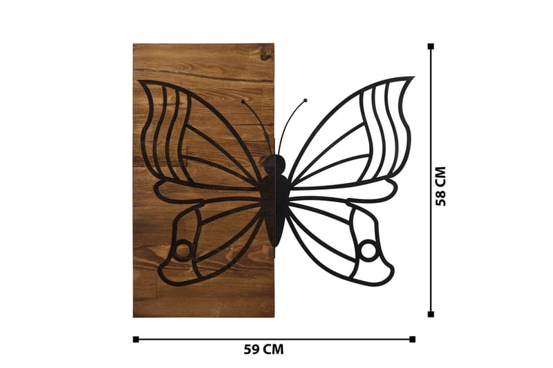 Morpho Väggdekor - Svart/Valnöt - Plåtskyltar