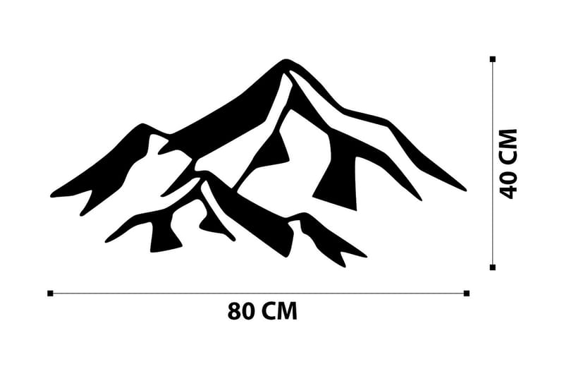 Mountain 1 Metal Väggdekor - Svart - Plåtskyltar