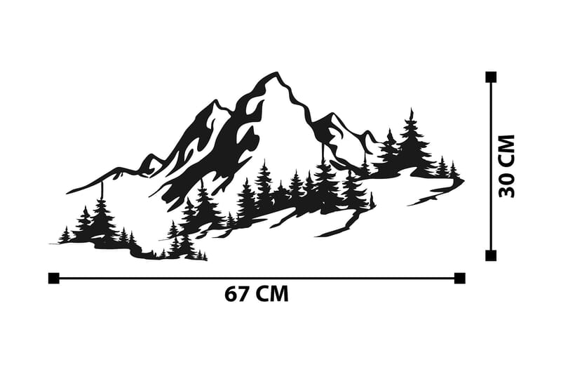 Mountain 3 Väggdekor - Svart - Inredning - Väggdekor - Skylt - Plåtskyltar