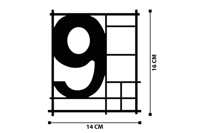 Nine Väggdekor - Svart - Plåtskyltar