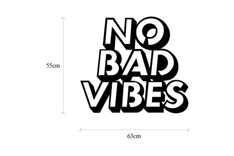 No Bad Vibes Väggdekor - Svart - Plåtskyltar