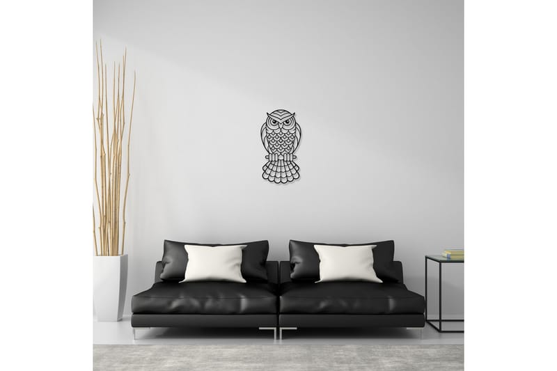 Owl 2 Metal Decor Väggdekor - Svart - Plåtskyltar