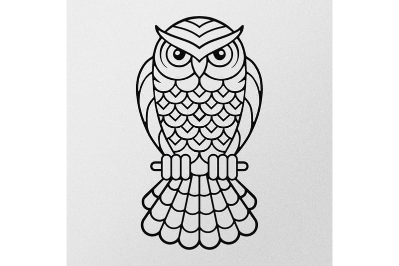 Owl 2 Metal Decor Väggdekor - Svart - Plåtskyltar