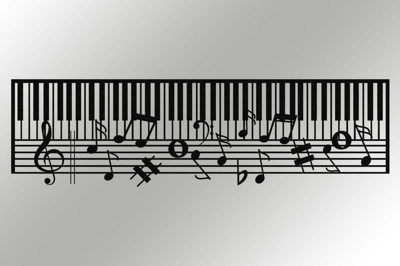 Piano Väggdekor - Svart - Plåtskyltar