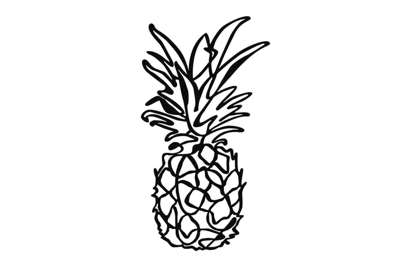 Pineapple Väggdekor - Svart - Plåtskyltar