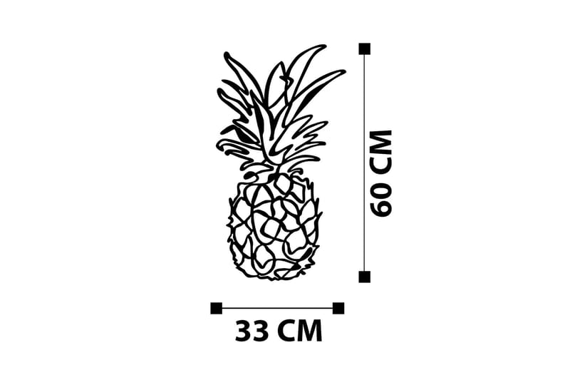 Pineapple Väggdekor - Svart - Plåtskyltar