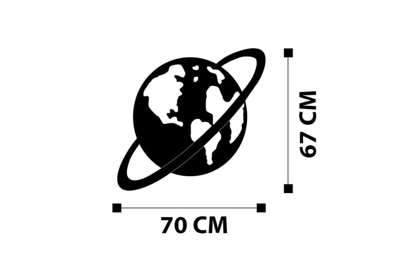 Planet - Väggdekor - Svart - Plåtskyltar