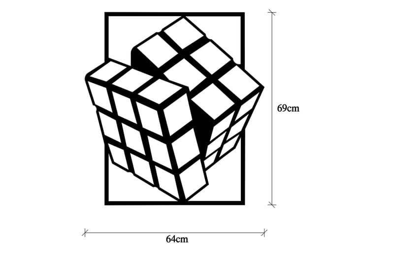 Rubik's Cube Väggdekor - Svart - Plåtskyltar