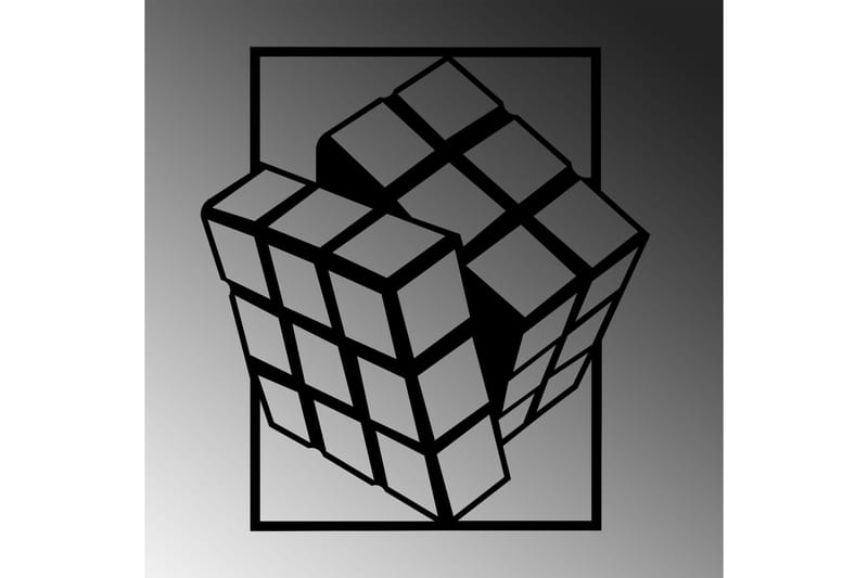 Rubik's Cube Väggdekor - Svart - Plåtskyltar