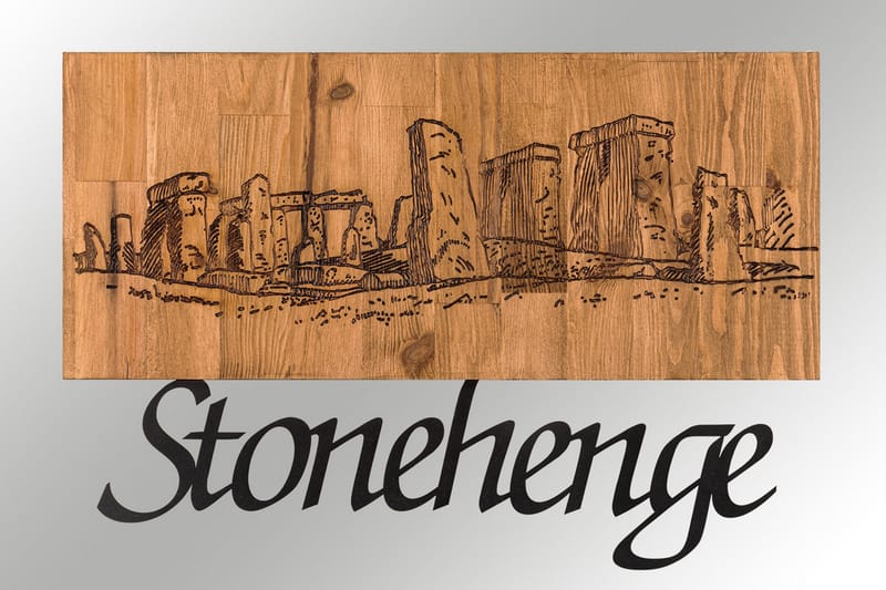 Stonehenge Väggdekor - Svart/Valnöt - Plåtskyltar
