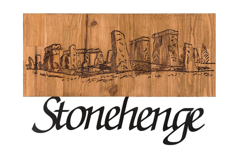 Stonehenge Väggdekor - Svart/Valnöt - Plåtskyltar