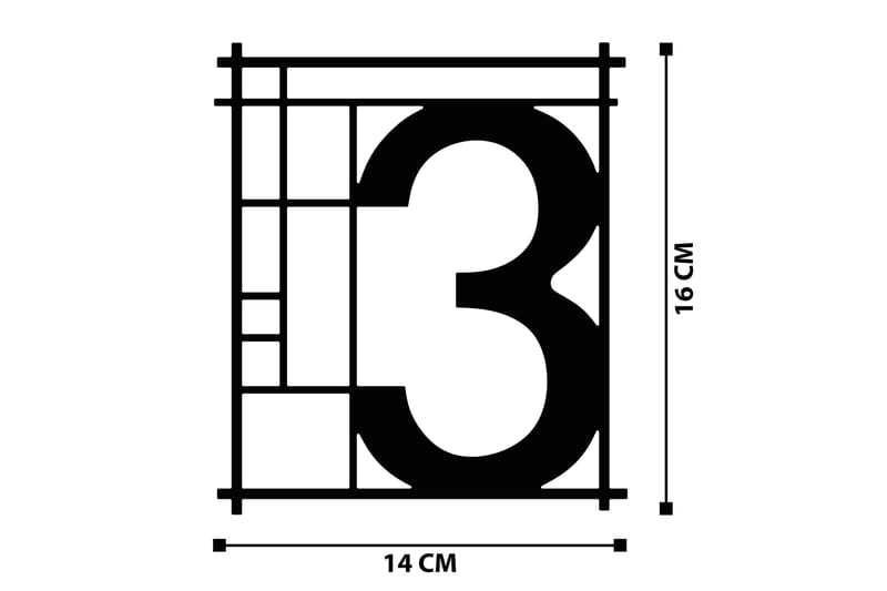 Three Väggdekor - Svart - Plåtskyltar