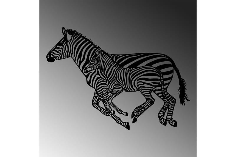 Zebras Väggdekor - Svart - Plåtskyltar