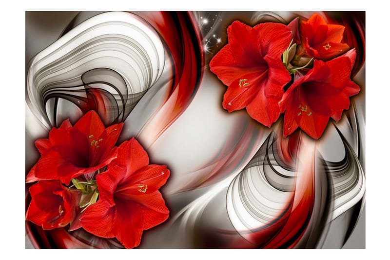 Fototapet Amaryllis Ballad Of The Red 300x210 - Artgeist sp. z o. o. - Inredning - Väggdekor - Tapet & tapettillbehör - Fototapet