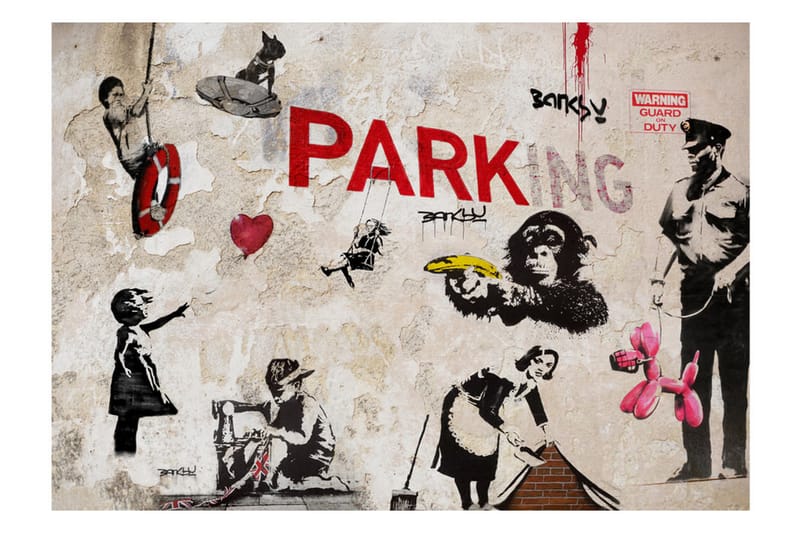 Fototapet Banksy Graffiti Collage 350x245 - Artgeist sp. z o. o. - Fototapet