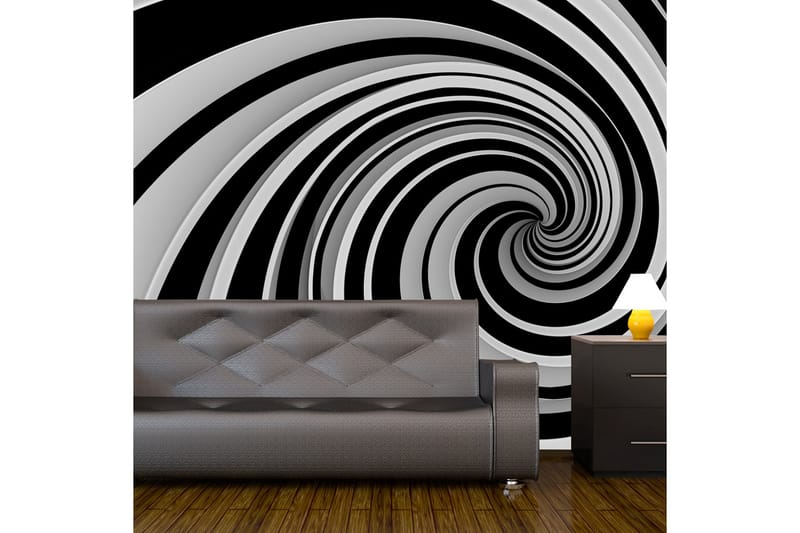 Fototapet Black And White Swirl 200x154 - Artgeist sp. z o. o. - Fototapet