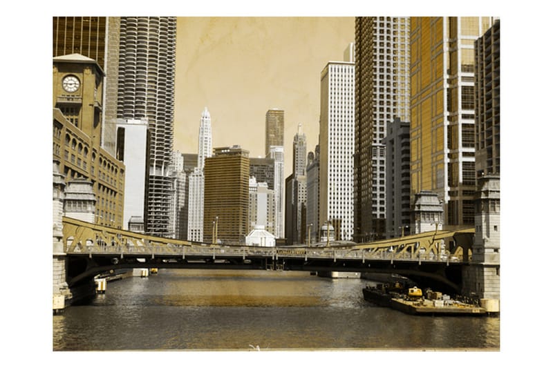 Fototapet Chicagos Brygga Tappning Effekt 350x270 - Artgeist sp. z o. o. - Inredning - Väggdekor - Tapet & tapettillbehör - Fototapet