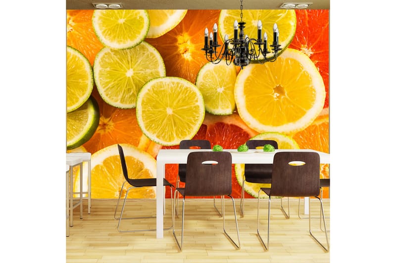 Fototapet Citrus Fruits 250x193 - Artgeist sp. z o. o. - Inredning - Väggdekor - Tapet & tapettillbehör - Fototapet