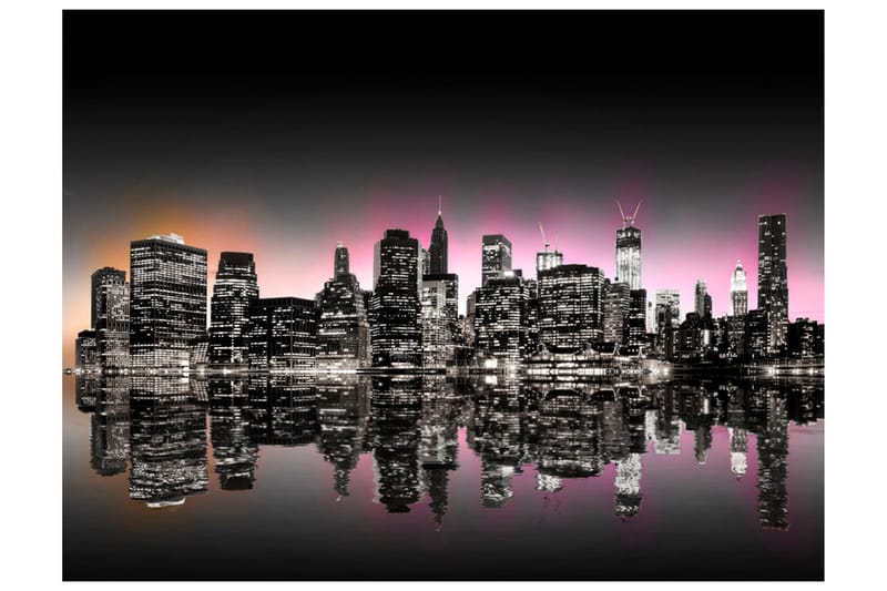 Fototapet Colorful Glow Over NYC 200x154 - Artgeist sp. z o. o. - Inredning - Väggdekor - Tapet & tapettillbehör - Fototapet