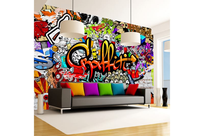 Fototapet Colorful Graffiti 300x210 - Artgeist sp. z o. o. - Inredning - Väggdekor - Tapet & tapettillbehör - Fototapet