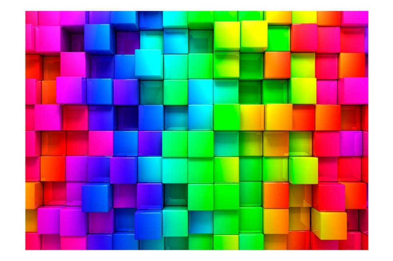 Fototapet Colourful Cubes 100x70 - Artgeist sp. z o. o. - Inredning - Väggdekor - Tapet & tapettillbehör - Fototapet