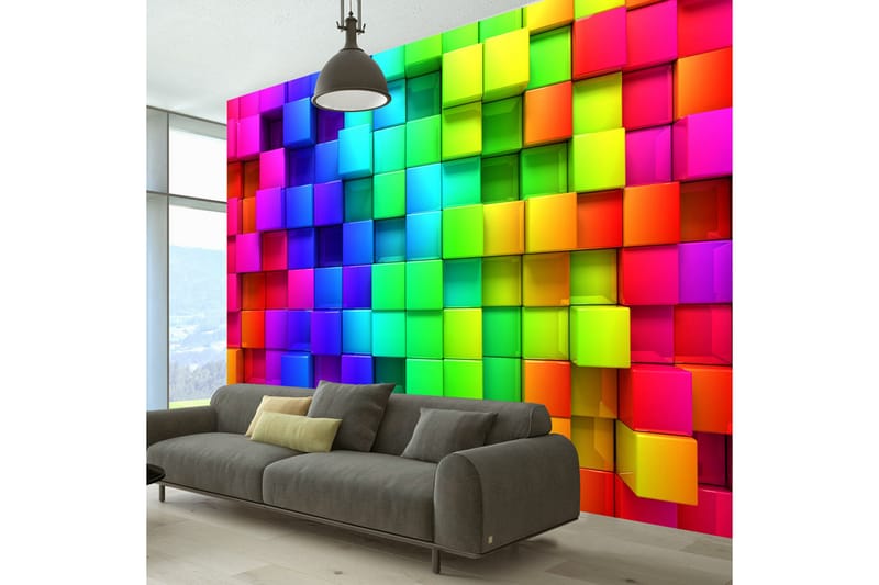 Fototapet Colourful Cubes 100x70 - Artgeist sp. z o. o. - Inredning - Väggdekor - Tapet & tapettillbehör - Fototapet