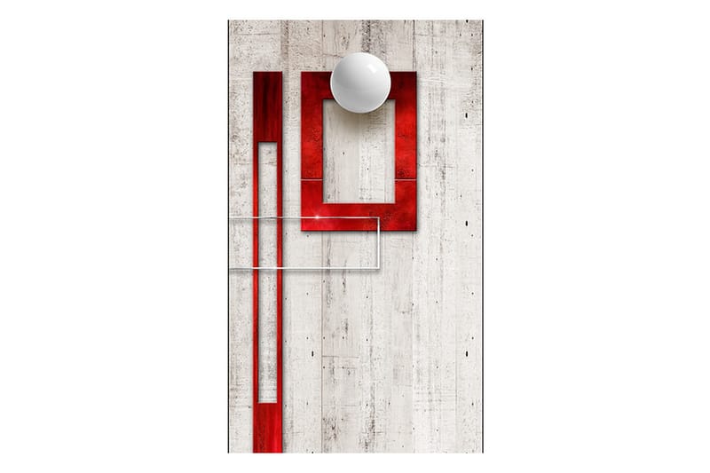 Fototapet Concrete Red Frames And White Knobs 50x1000 - Artgeist sp. z o. o. - Fototapet