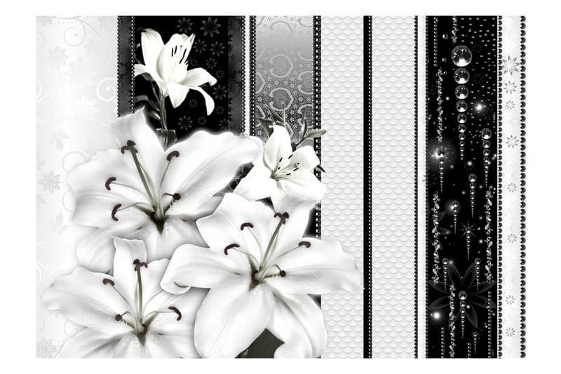 Fototapet Crying Lilies In White 200x140 - Artgeist sp. z o. o. - Fototapet