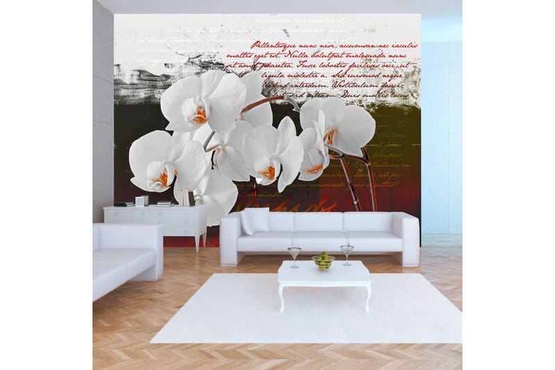 Fototapet Diary And Orchid 350x245 - Artgeist sp. z o. o. - Inredning - Väggdekor - Tapet & tapettillbehör - Fototapet