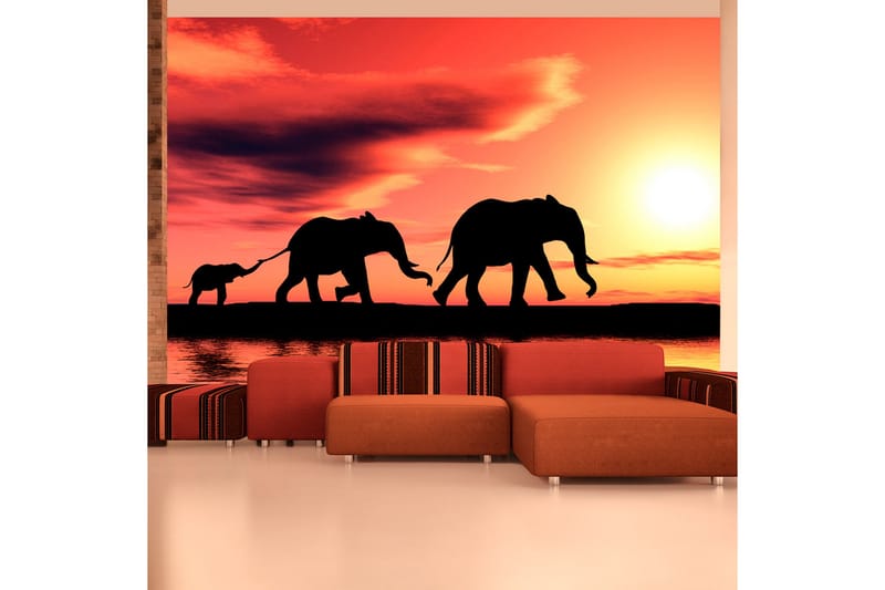 Fototapet Elephants Family 300x231 - Artgeist sp. z o. o. - Inredning - Väggdekor - Tapet & tapettillbehör - Fototapet