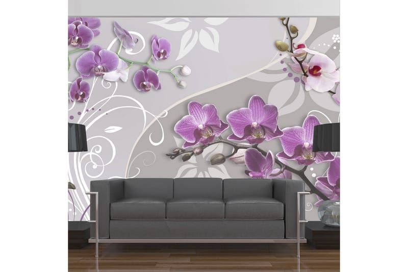 Fototapet Flight Of Purple Orchids 250x175 - Artgeist sp. z o. o. - Fototapet