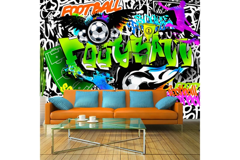 Fototapet Football Graffiti 100x70 - Artgeist sp. z o. o. - Fototapet