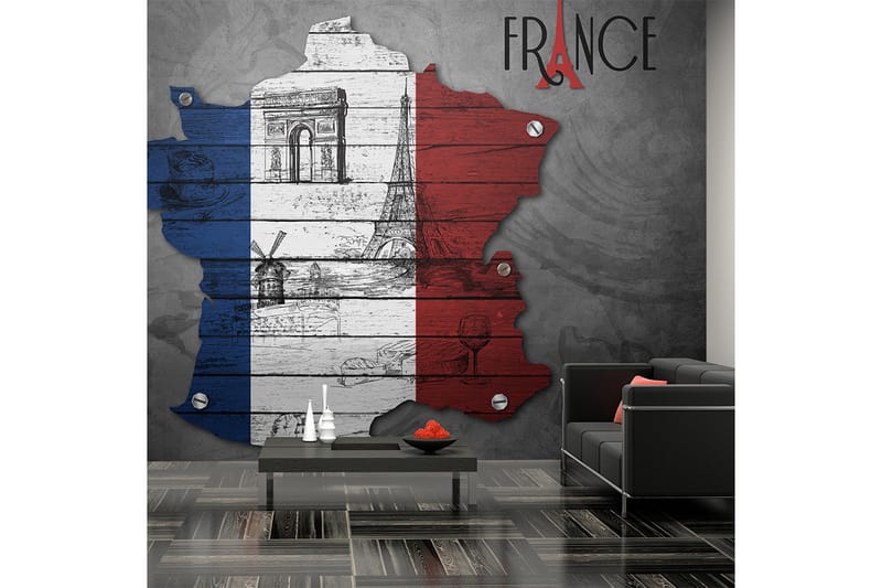 Fototapet France Symbols 250x193 - Artgeist sp. z o. o. - Inredning - Väggdekor - Tapet & tapettillbehör - Fototapet