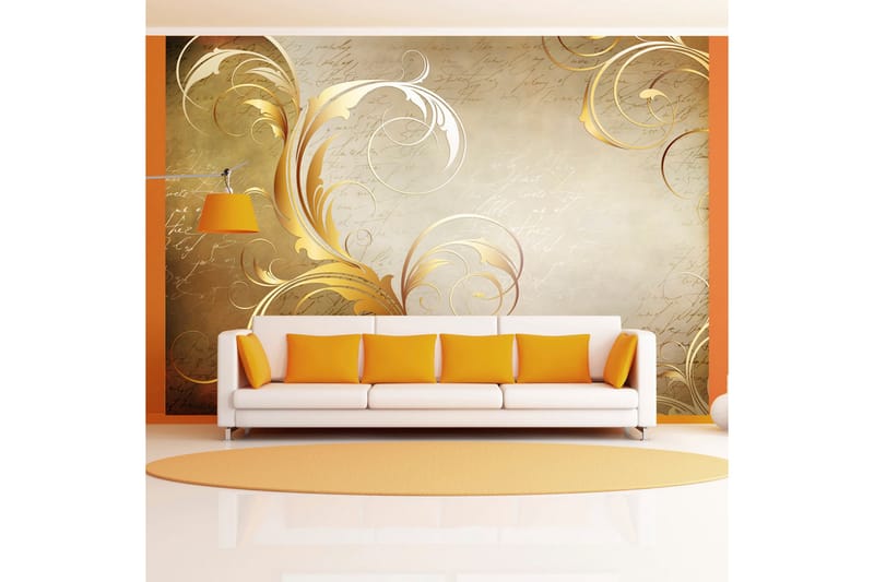 Fototapet Gold Leaf 250x175 - Artgeist sp. z o. o. - Inredning - Väggdekor - Tapet & tapettillbehör - Fototapet