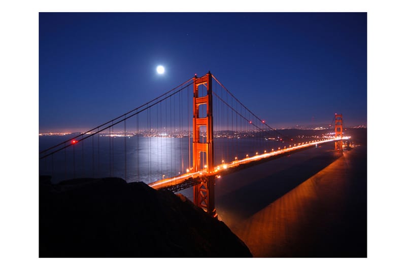 Fototapet Golden Gate-Bron På Natten 400x309 - Artgeist sp. z o. o. - Fototapet