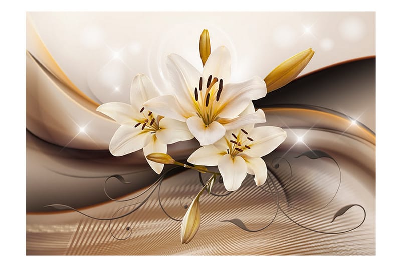 Fototapet Golden Lily 100x70 - Artgeist sp. z o. o. - Inredning - Väggdekor - Tapet & tapettillbehör - Fototapet