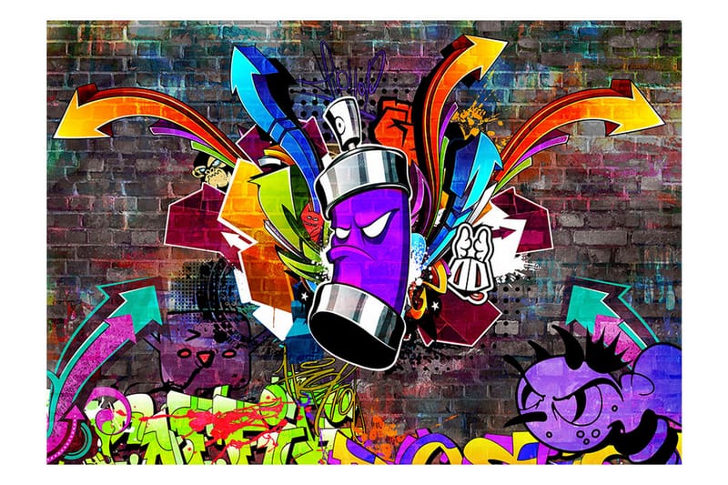 Fototapet Graffiti Colourful Attack 100x70 - Artgeist sp. z o. o. - Fototapet