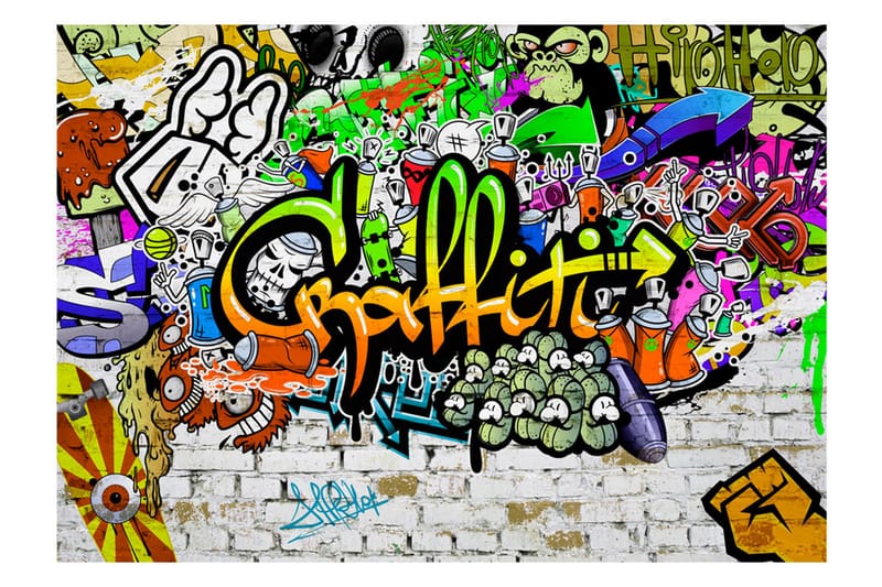 Fototapet Graffiti On The Wall 100x70 - Artgeist sp. z o. o. - Inredning - Väggdekor - Tapet & tapettillbehör - Fototapet