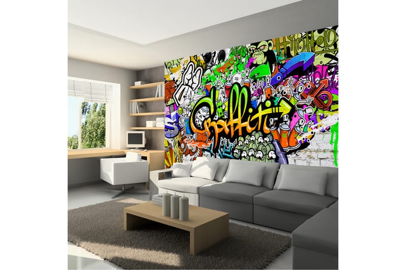 Fototapet Graffiti On The Wall 100x70 - Artgeist sp. z o. o. - Inredning - Väggdekor - Tapet & tapettillbehör - Fototapet