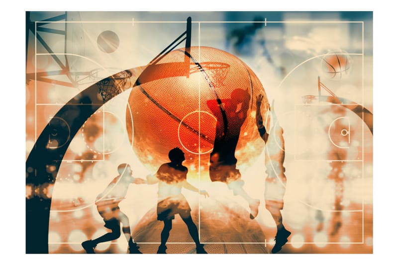 Fototapet I Love Basketball! 100x70 - Artgeist sp. z o. o. - Inredning - Väggdekor - Tapet & tapettillbehör - Fototapet