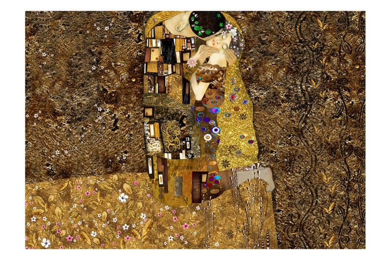 Fototapet Klimt Inspiration Golden Kiss 350x245 - Artgeist sp. z o. o. - Inredning - Väggdekor - Tapet & tapettillbehör - Fototapet