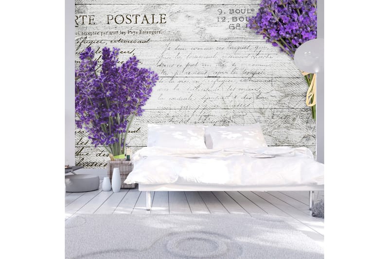 Fototapet Lavender Postcard 350x245 - Artgeist sp. z o. o. - Inredning - Väggdekor - Tapet & tapettillbehör - Fototapet