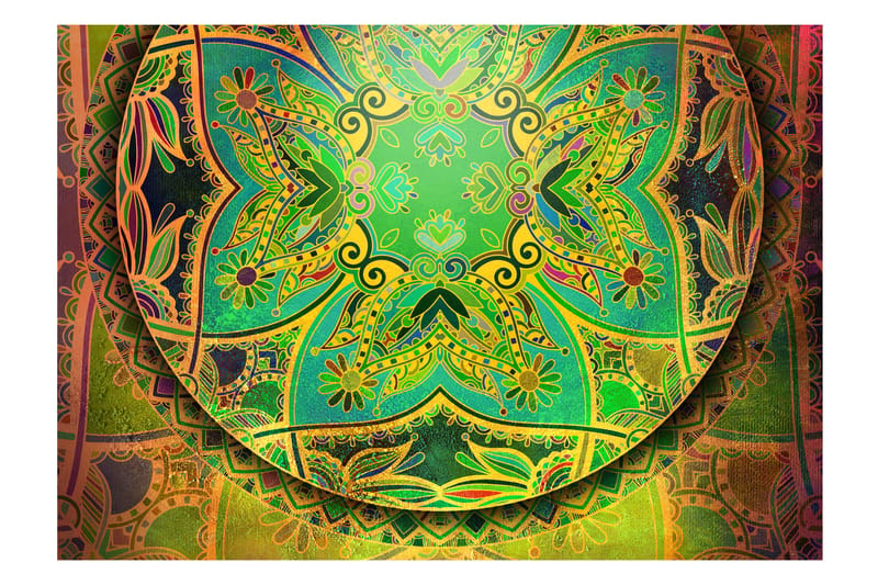 Fototapet Mandala Emerald Fantasy 400x280 - Artgeist sp. z o. o. - Inredning - Väggdekor - Tapet & tapettillbehör - Fototapet