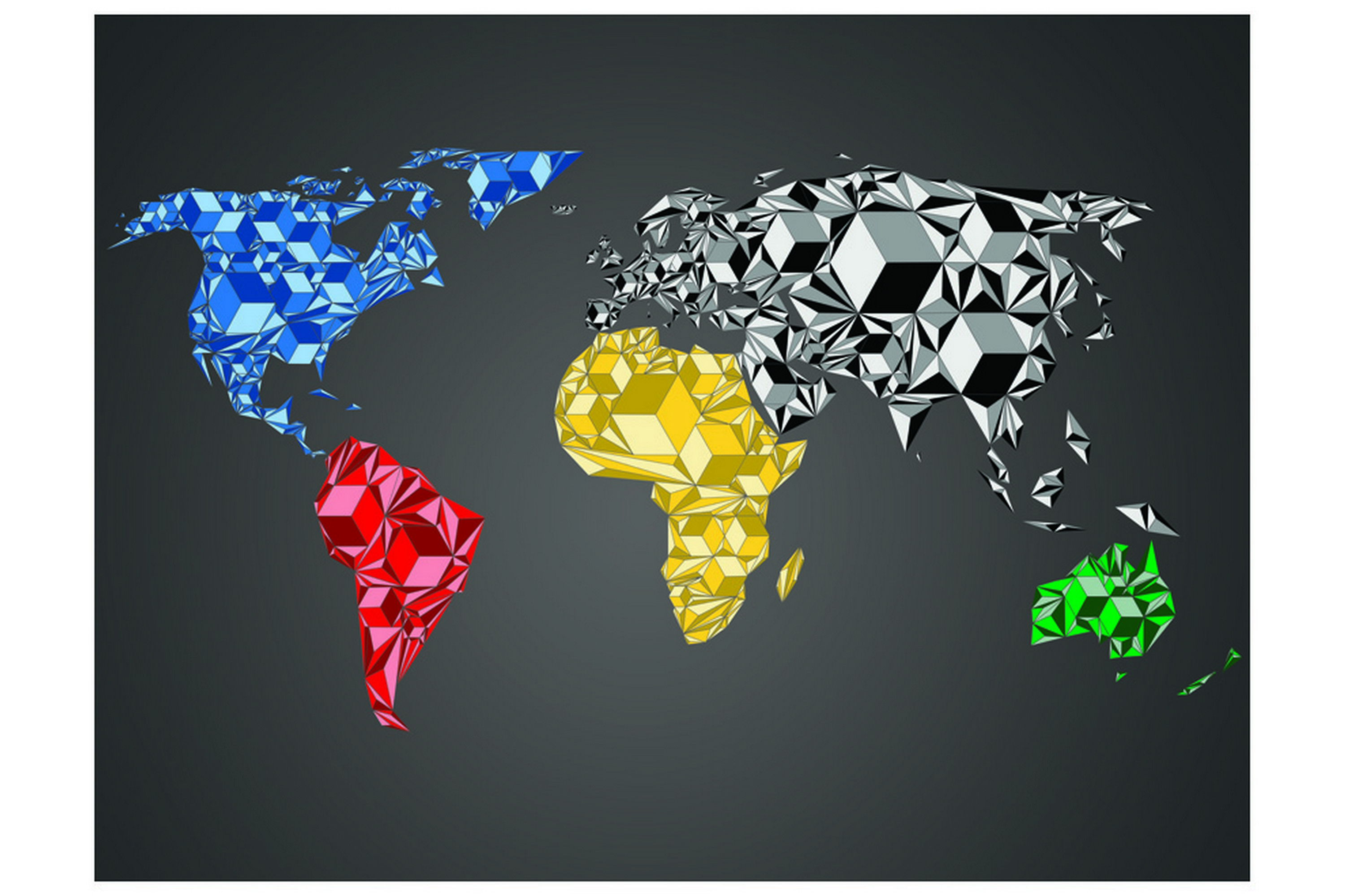 Fototapet Map Of The World Colorful Solids 350x270 - Artgeist sp. z o.