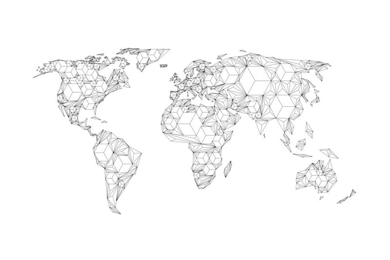 Fototapet Map Of The World White Solids 200x154 - Artgeist sp. z o. o. - Fototapet