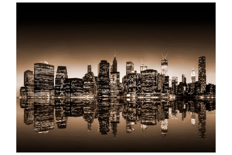 Fototapet New York Sepia 200x154 - Artgeist sp. z o. o. - Inredning - Väggdekor - Tapet & tapettillbehör - Fototapet