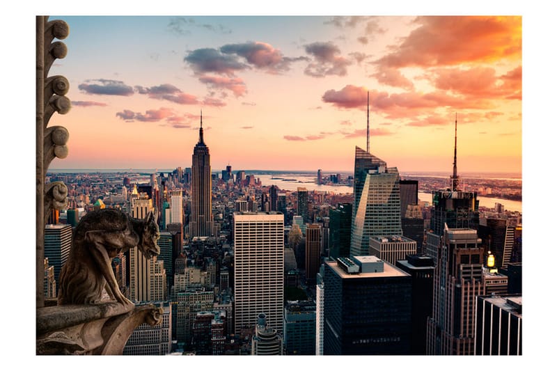 Fototapet New York The Skyscrapers And Sunset 150x105 - Artgeist sp. z o. o. - Fototapet