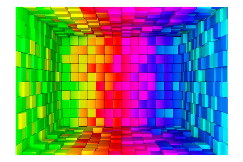 Fototapet Rainbow Cube 250x175 - Artgeist sp. z o. o. - Inredning - Väggdekor - Tapet & tapettillbehör - Fototapet