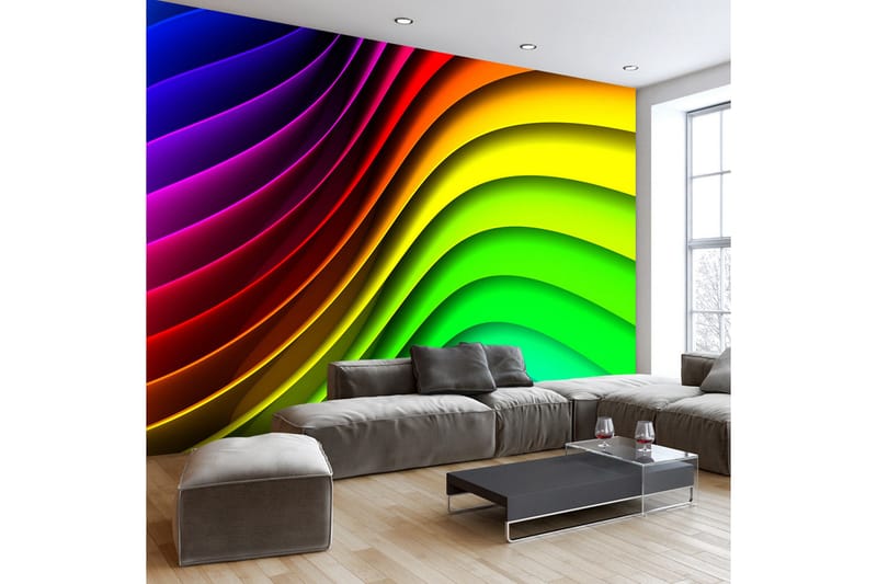 Fototapet Rainbow Waves 300x210 - Artgeist sp. z o. o. - Fototapet